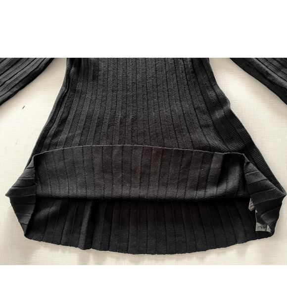 Pomander Place Sz S Adi Sweater Dress Black Fit & Flare Stretch Edgy Minimalist - Picture 7 of 14